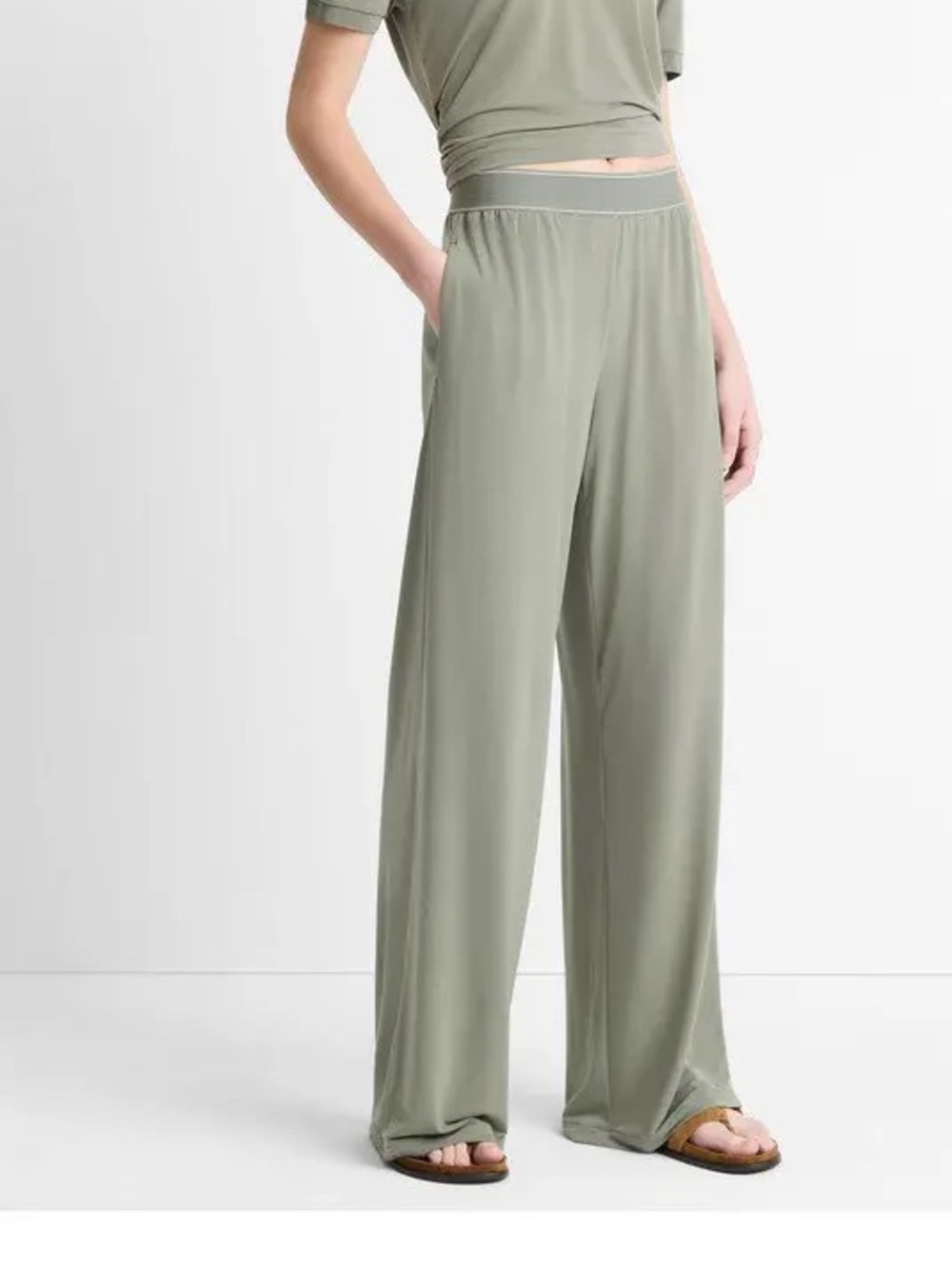 Vince‎ Stretch-Jersey Pull-On Pant, Wide-Leg